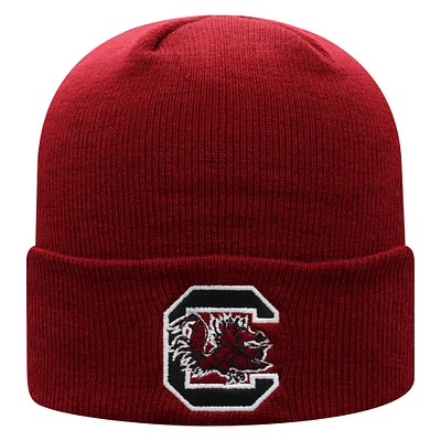 Bonnet tricoté à revers avec logo Top of the World Garnet South Carolina Gamecocks pour homme