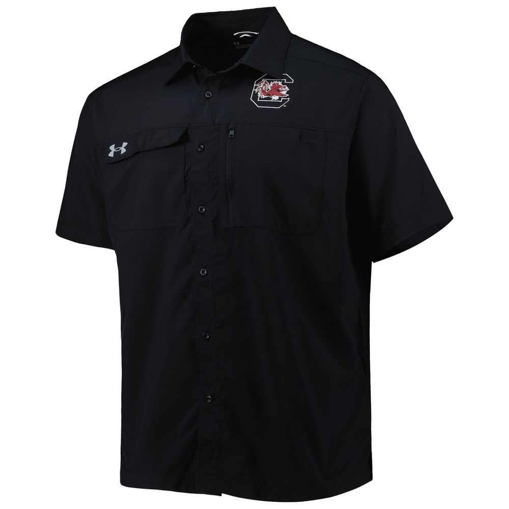 Men's Under Armour Black South Carolina Gamecocks Motivate Button-Up Shirt