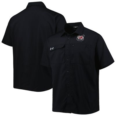 Men's Under Armour Black South Carolina Gamecocks Motivate Button-Up Shirt