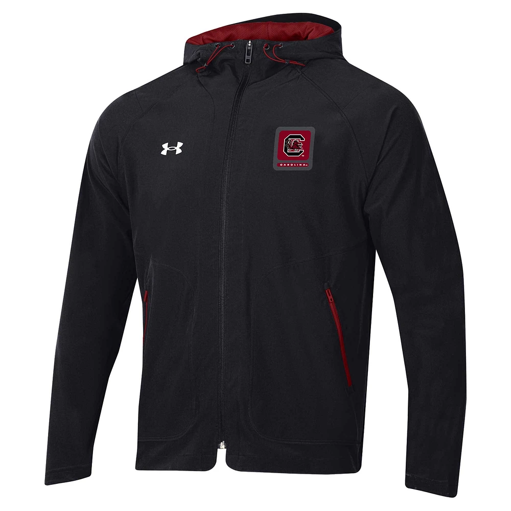 Men's Under Armour Black South Carolina Gamecocks Unstoppable Raglan Full-Zip Jacket