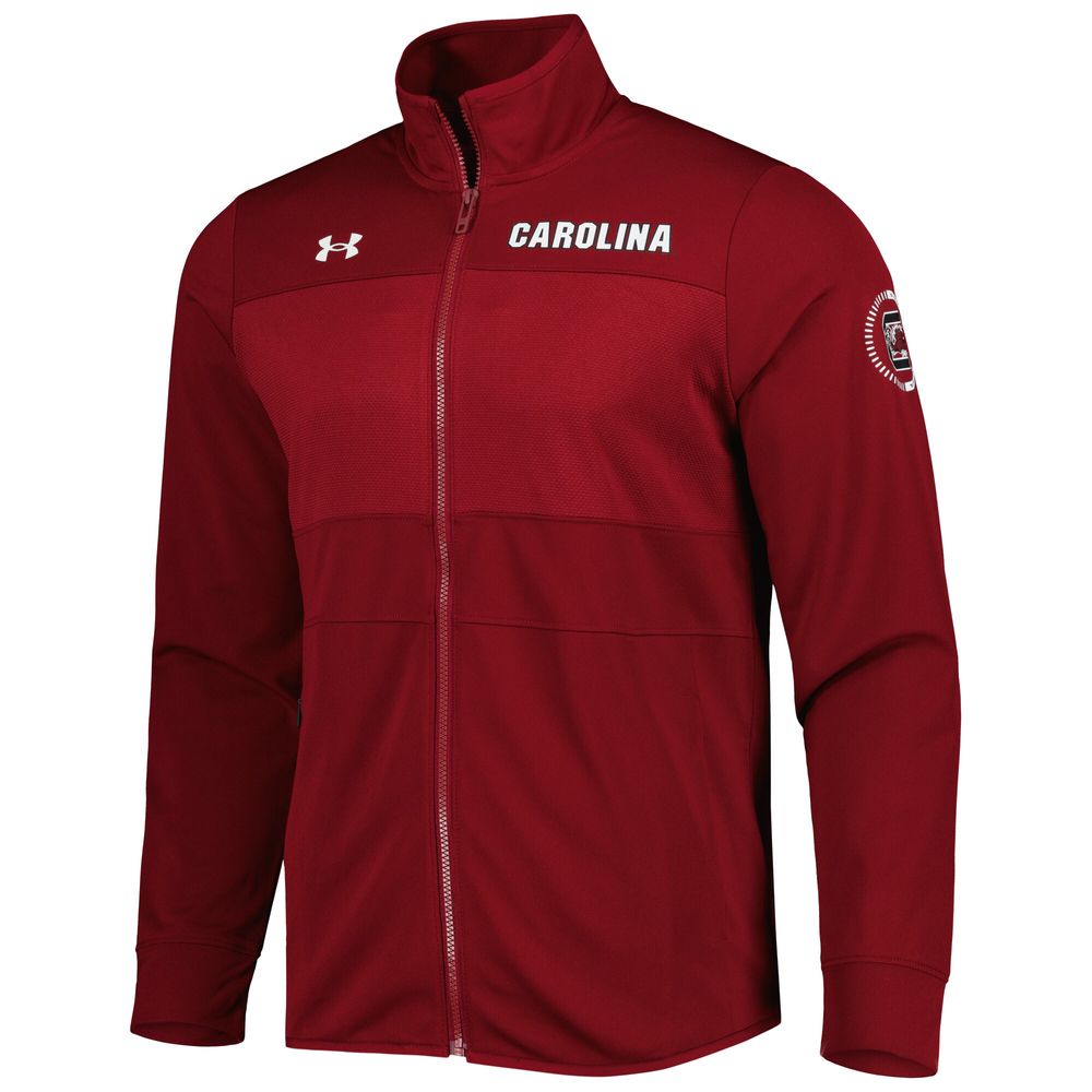 Men's Under Armour Garnet South Carolina Gamecocks Knit Warm-Up Full-Zip Jacket