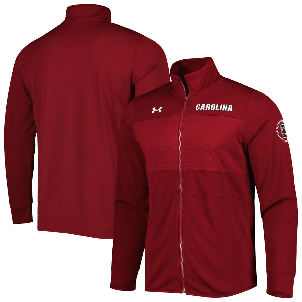 Men's Under Armour Garnet South Carolina Gamecocks Knit Warm-Up Full-Zip Jacket