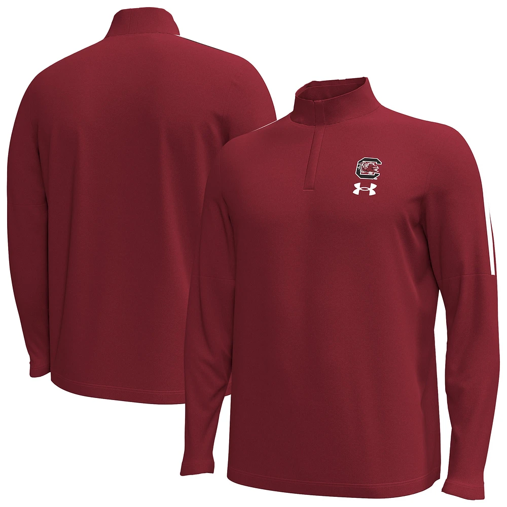 Veste à glissière quart de tour Performance pour homme Under Armour Garnet South Carolina Gamecocks Playoff