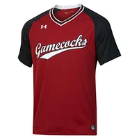 Under Armour Garnet South Carolina Gamecocks Maillot de softball à col en V pour homme