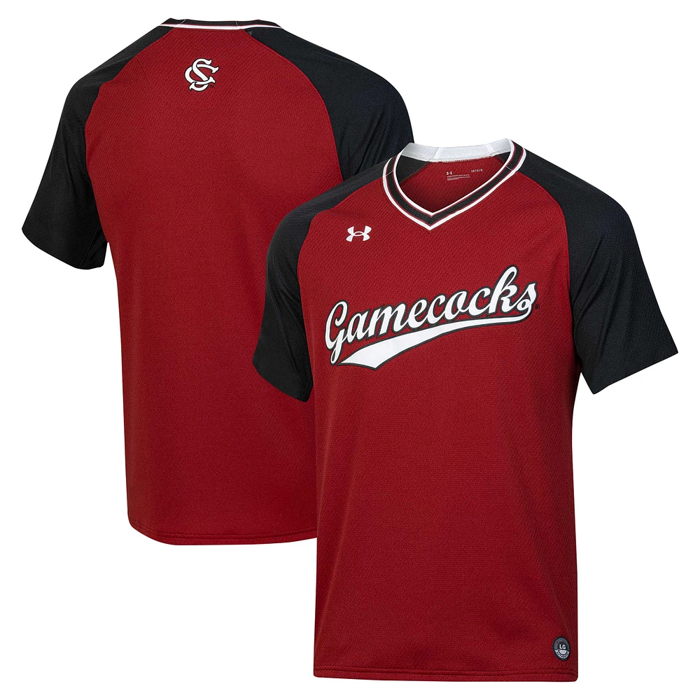 Men's Under Armour Garnet South Carolina Gamecocks Softball V-Neck Jersey