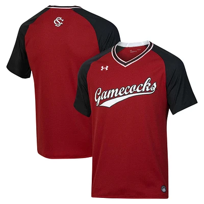 Under Armour Garnet South Carolina Gamecocks Maillot de softball à col en V pour homme