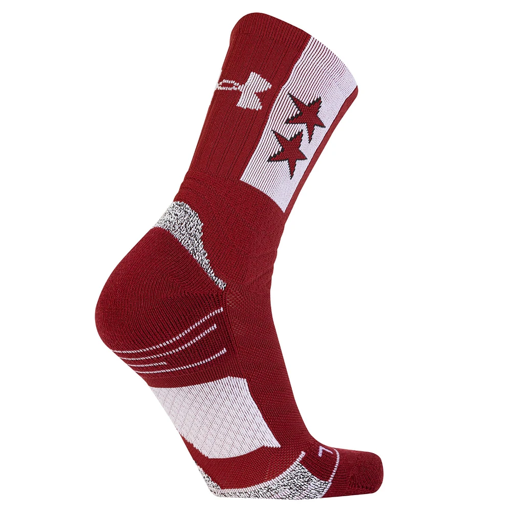 Chaussettes Under Armour Garnet South Carolina Gamecocks Throwback Team Playmaker Crew pour homme