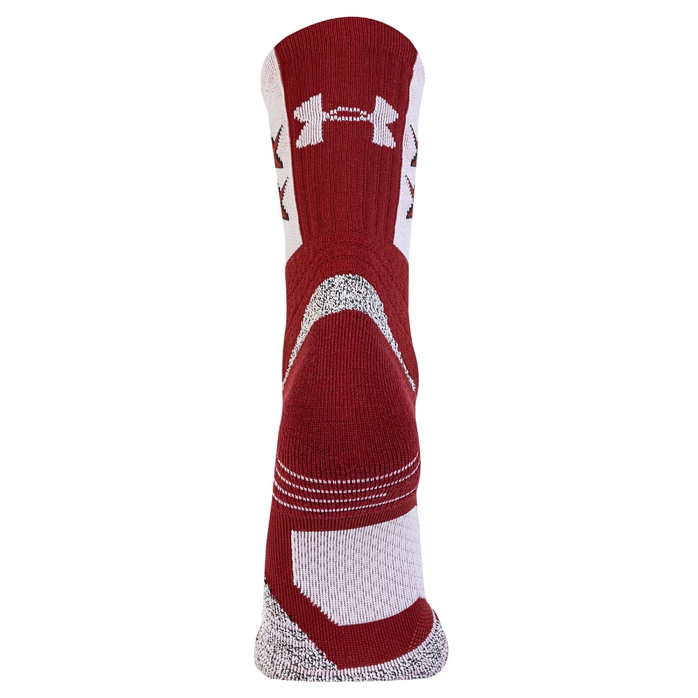 Chaussettes Under Armour Garnet South Carolina Gamecocks Throwback Team Playmaker Crew pour homme