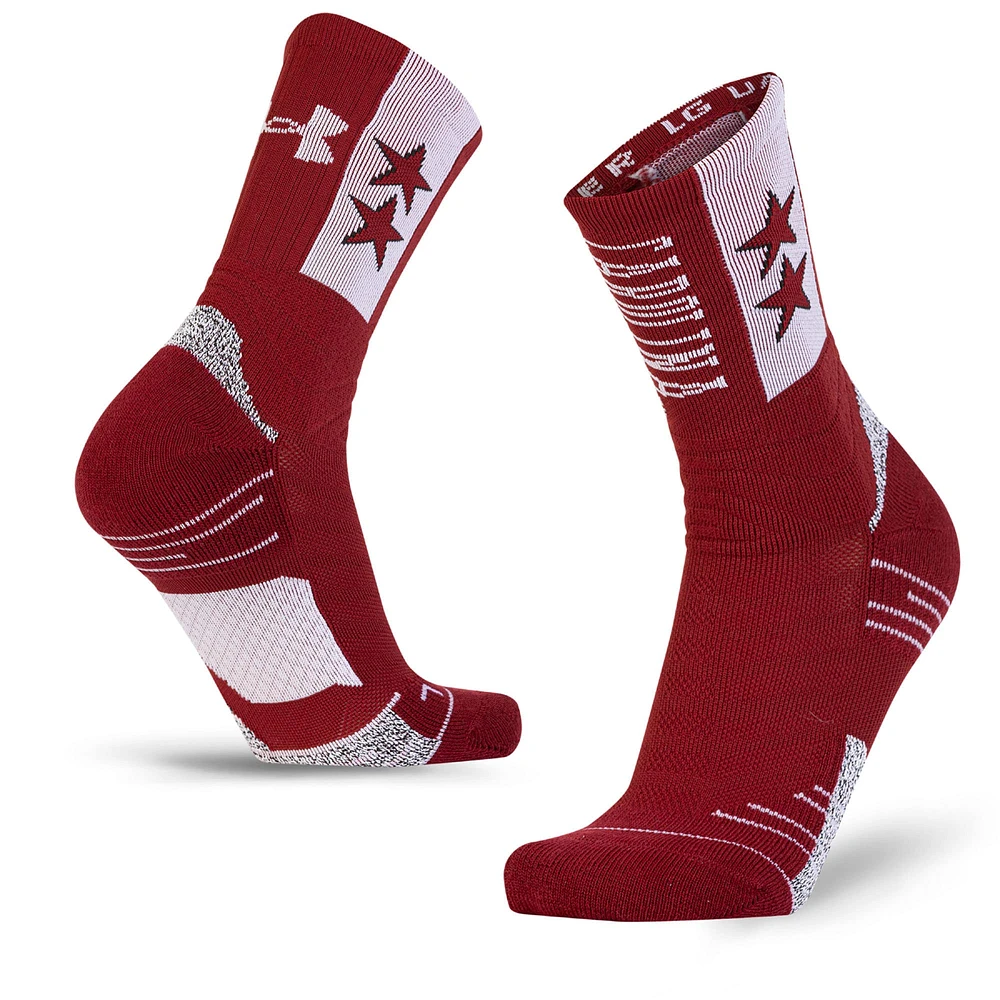 Chaussettes Under Armour Garnet South Carolina Gamecocks Throwback Team Playmaker Crew pour homme