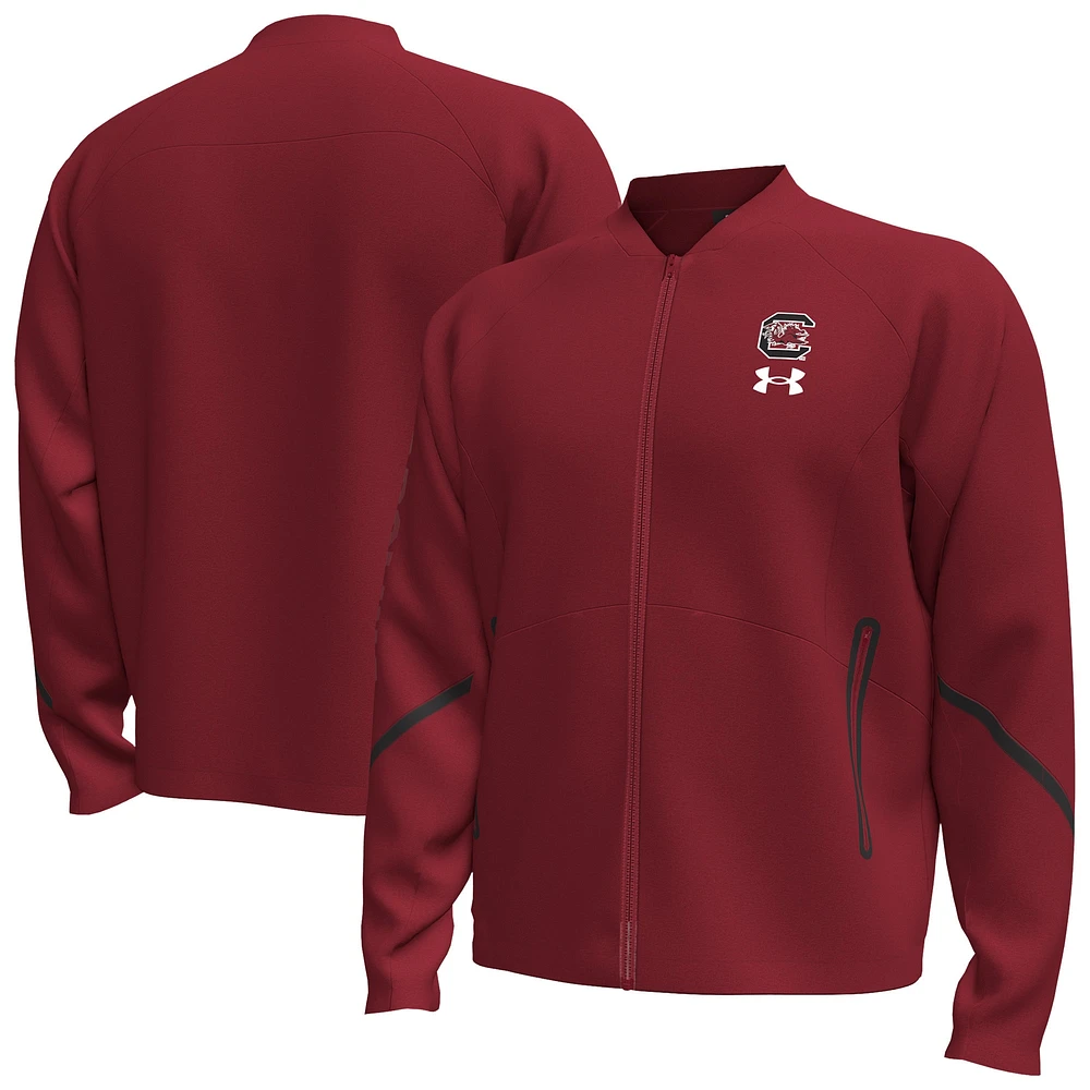 Veste bomber zippée Under Armour Garnet South Carolina Gamecocks Unstoppable pour homme