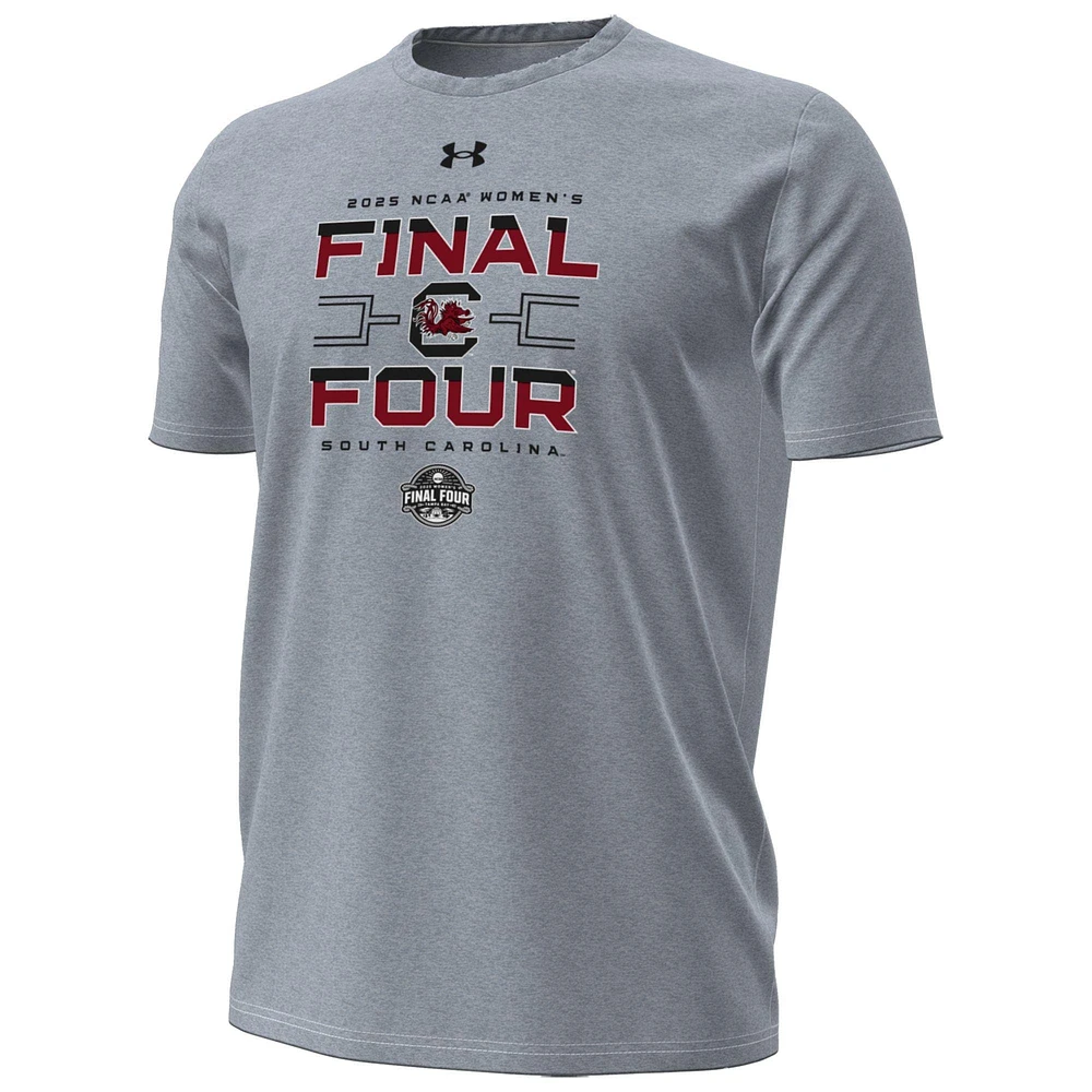 Men's Under Armour Gray South Carolina Gamecocks 2025 NCAA Women's Basketball Tournament March Madness Final Four Locker Room T-Shirt