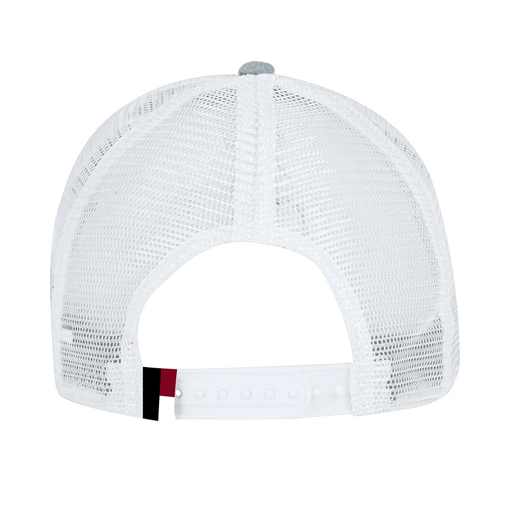 Men's Under Armour  Heather Gray South Carolina Gamecocks 2024 Sideline Blitzing Trucker Adjustable Hat