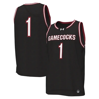 Maillot de basket-ball réplique des Gamecocks Caroline du Sud #1 Under Armour pour hommes, noir