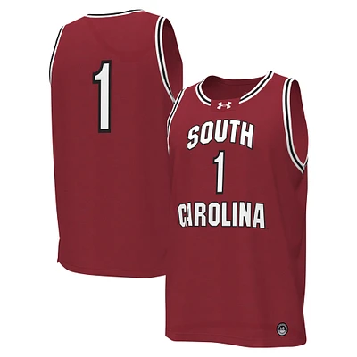 Under Armour #1 Garnet South Carolina Gamecocks Replica Maillot de basket-ball pour homme