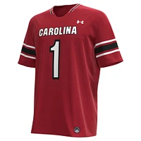 Men's Under Armour #1 Garnet South Carolina Gamecocks Replica Football Jersey