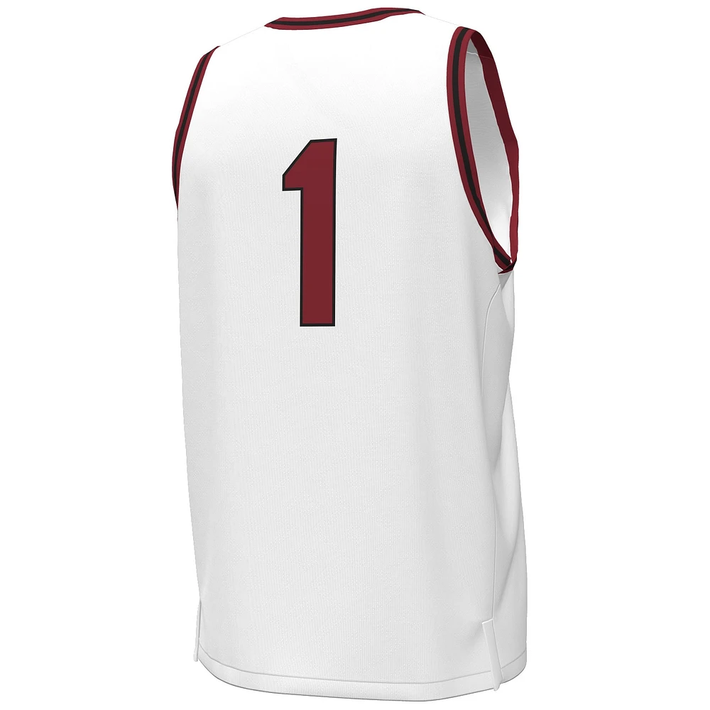 Men's Under Armour #1 White South Carolina Gamecocks Throwback Replica Basketball Jersey