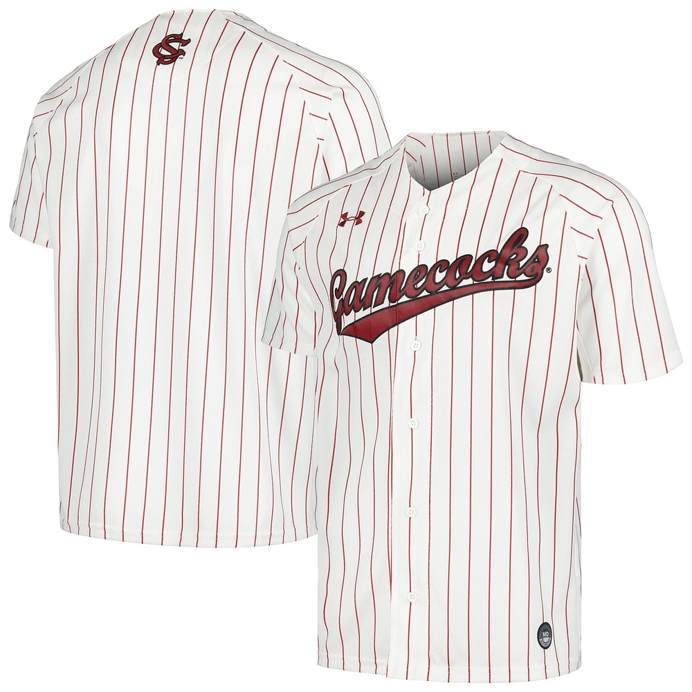 Men's Under Armour White South Carolina Gamecocks Softball V-Neck Jersey