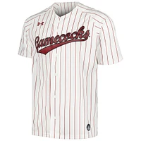 Maillot de softball Under Armour Gamecocks Caroline du Sud blanc à col en V pour homme