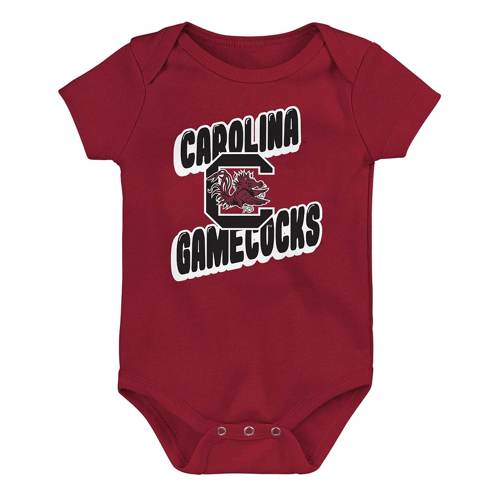 Newborn Garnet South Carolina Gamecocks Sunday Comics 3-Pack Bodysuit Set