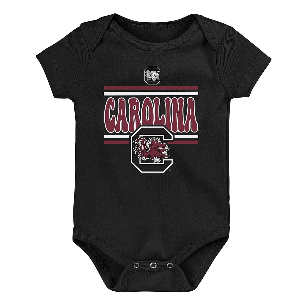 Newborn Garnet South Carolina Gamecocks Sunday Comics 3-Pack Bodysuit Set