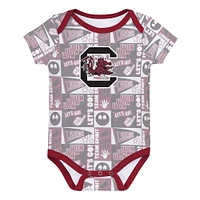 Newborn Garnet South Carolina Gamecocks Sunday Comics 3-Pack Bodysuit Set