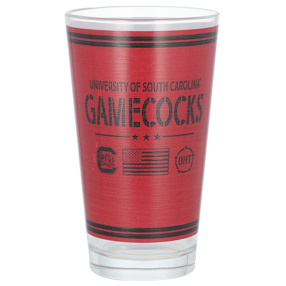 Gamecocks de Caroline du Sud 16oz. Verre à pinte d’appréciation militaire OHT