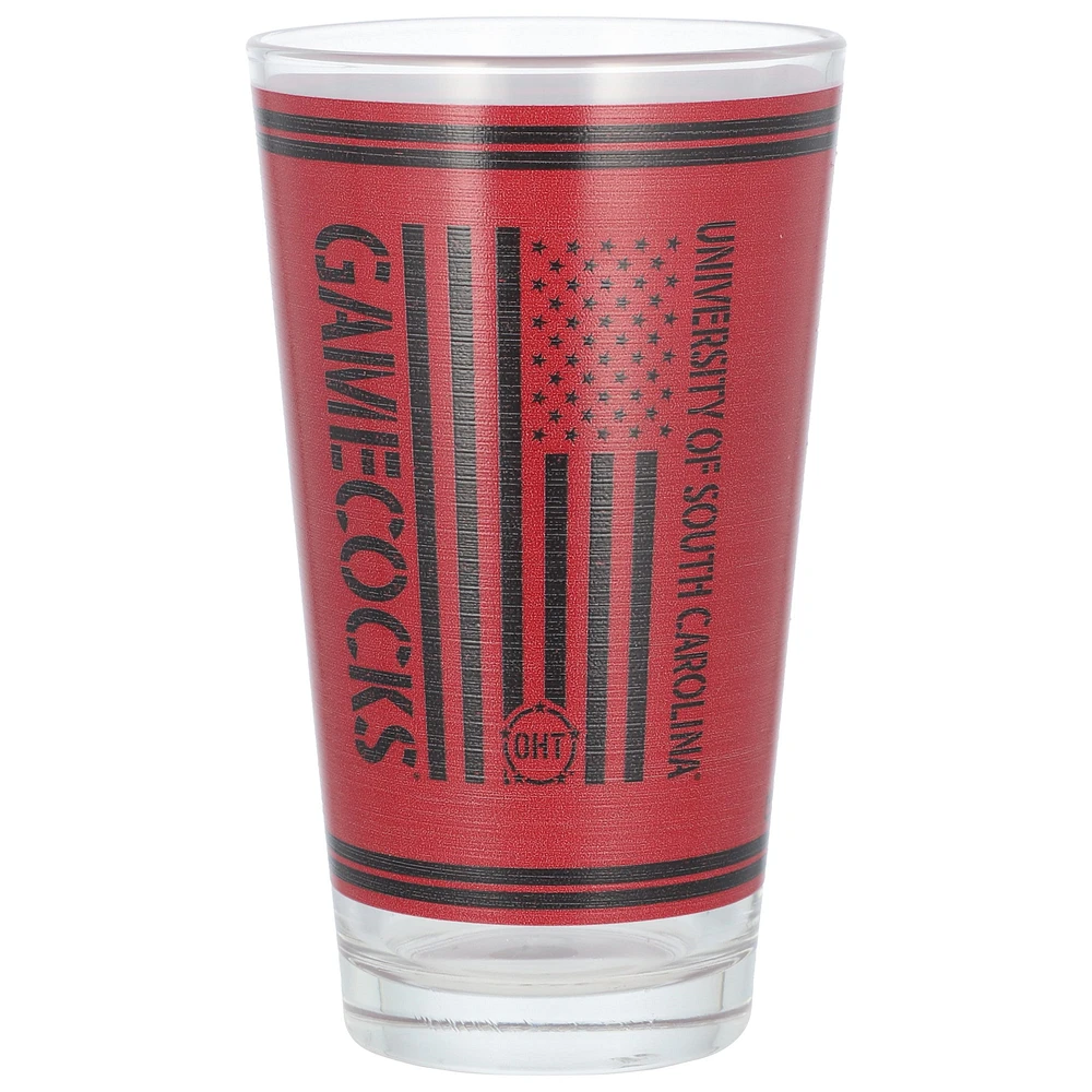 Gamecocks de Caroline du Sud 16oz. Verre à pinte d’appréciation militaire OHT