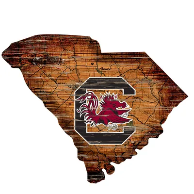 South Carolina Gamecocks 23.5" x 23.5" Distressed State with Logo Sign