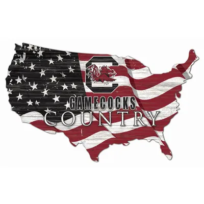 South Carolina Gamecocks USA Flag Cutout Sign