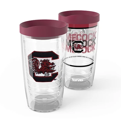 Tervis Caroline du Sud Gamecocks 2-Pack 16oz. Ensemble de gobelets concurrents et emblèmes