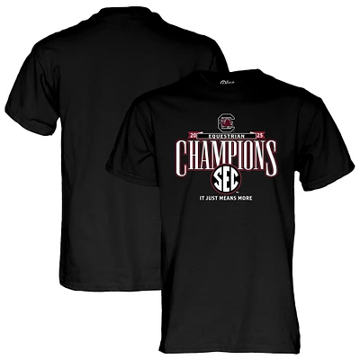 T-shirt unisexe bleu 84 noir des South Carolina Gamecocks, champions équestres SEC 2025, vestiaire