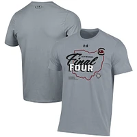 Unisex Under Armour  Heather Gray South Carolina Gamecocks 2024 NCAA Women's Basketball Tournament March Madness Final Four Locker Room T-Shirt