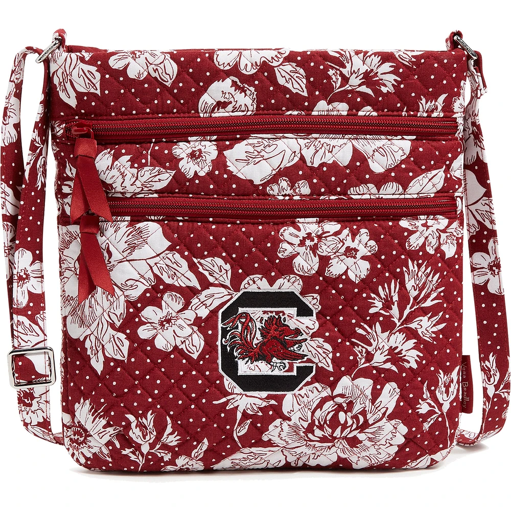 Vera Bradley Sac à bandoulière hipster à triple fermeture éclair Gamecocks de Caroline du Sud Rain Garden