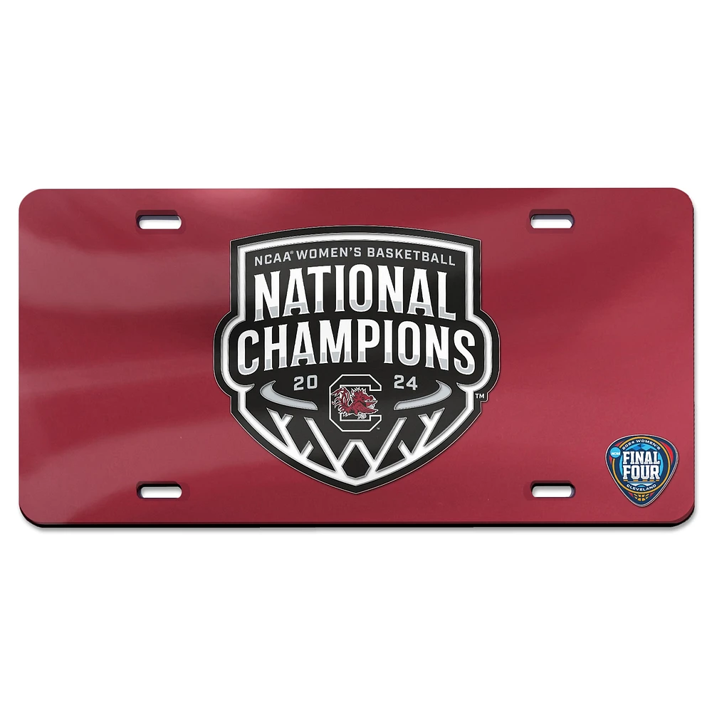 WinCraft South Carolina Gamecocks 2024 NCAA Women's Basketball National Champions Plaque d'immatriculation en acrylique découpée au laser