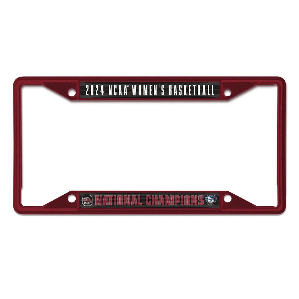 WinCraft South Carolina Gamecocks 2024 NCAA Women's Basketball National Champions Cadre de plaque d'immatriculation en métal découpé au laser