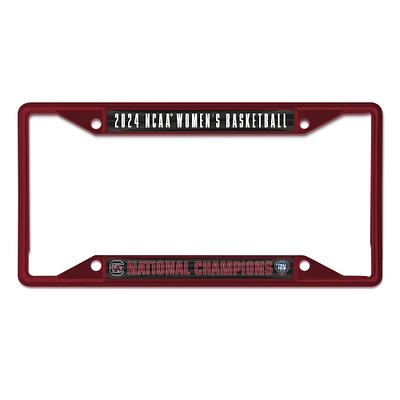 WinCraft South Carolina Gamecocks 2024 NCAA Women's Basketball National Champions Cadre de plaque d'immatriculation en métal découpé au laser