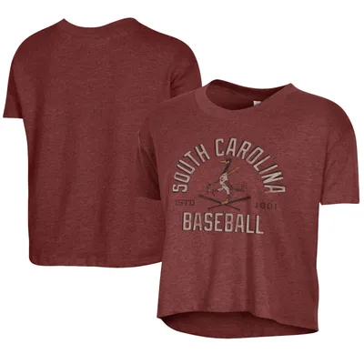 South Carolina Gamecocks Alternative Apparel Women's Baseball Headliner Cropped T-Shirt - Garnet
