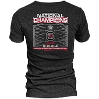 Women's Blue 84 Black South Carolina Gamecocks 2024 NCAA Basketball National Champions Bracket V-Neck T-Shirt