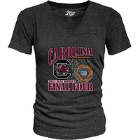 Women's Blue 84 Black South Carolina Gamecocks 2024 NCAA Basketball Tournament March Madness Final Four Tri-Blend V-Neck T-Shirt