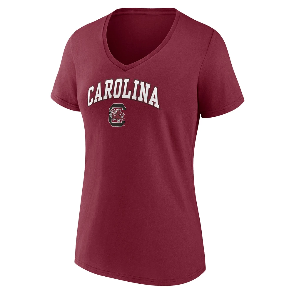 Women's Fanatics Garnet South Carolina Gamecocks Campus V-Neck T-Shirt