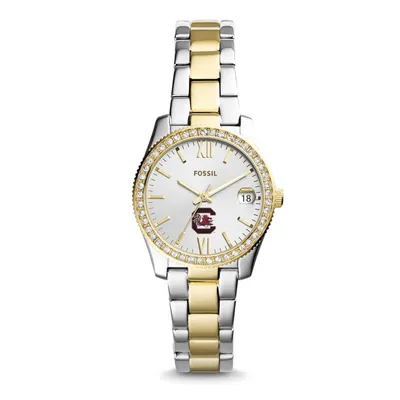 South Carolina Gamecocks Fossil Women's Scarlette Mini Two Tone Stainless Steel Watch