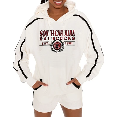 Ensemble sweat à capuche et short Gameday Couture Cream South Carolina Gamecocks Down, Set, Go pour femme