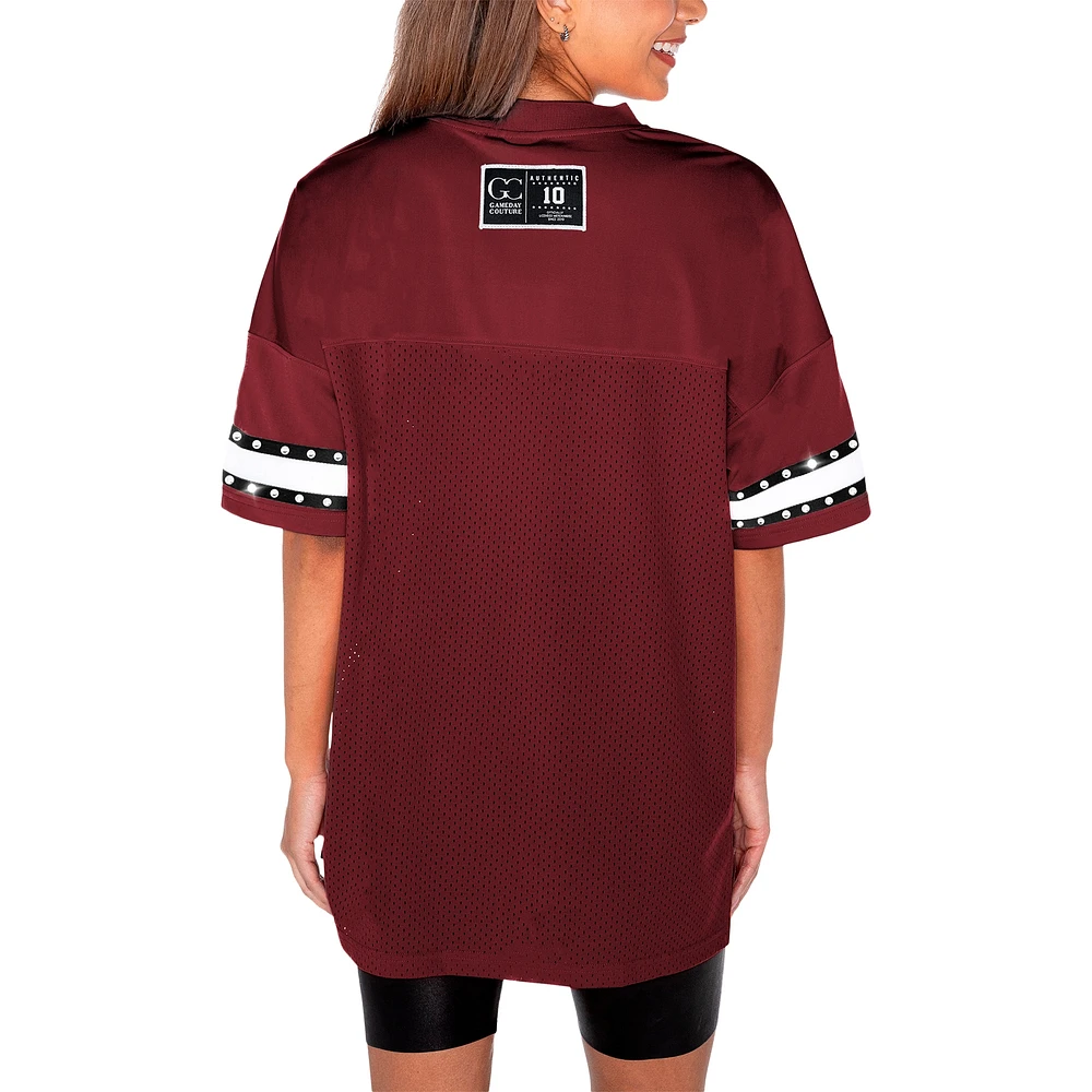 Women's Gameday Couture Garnet South Carolina Gamecocks Until Kickoff Rhinestone Fashion T-Shirt