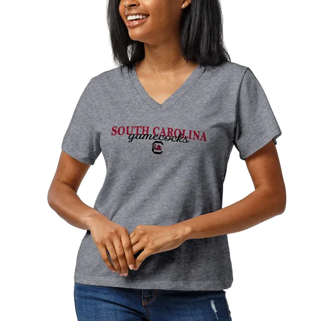 Women's League Collegiate Wear Heather Gray North Carolina Tar Heels  Intramural Boyfriend V-Neck T-Shirt