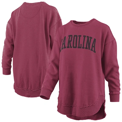 Sweat-shirt à manches longues en polaire vintage Pressbox Garnet South Carolina Gamecocks Melange Poncho pour femme