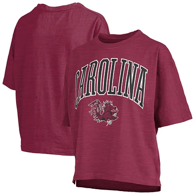 T-shirt surdimensionné à la taille avec logo Arch Pressbox Garnet South Carolina Gamecocks pour femme