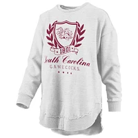 Women's Pressbox Heather Gray South Carolina Gamecocks Field Day Melange Poncho Pullover Sweatshirt