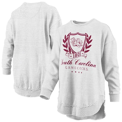 Women's Pressbox Heather Gray South Carolina Gamecocks Field Day Melange Poncho Pullover Sweatshirt