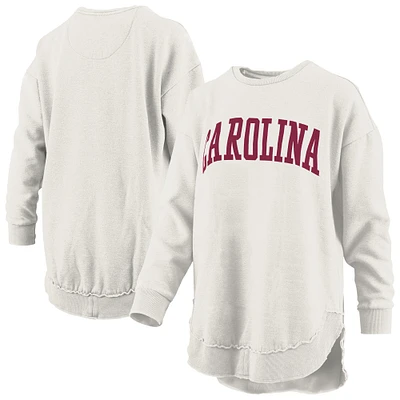 Sweat-shirt à manches longues en polaire vintage Pressbox Oatmeal South Carolina Gamecocks Melange Poncho pour femme