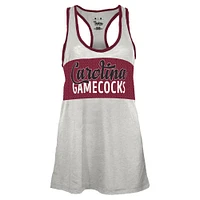 Women's Pressbox White/Garnet South Carolina Gamecocks Tracy Racerback Burnout Tank Top